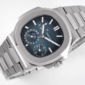 Silver-Tone Blue Dial Bracelet Watch